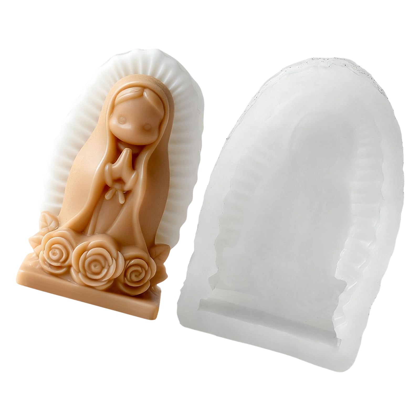 Tsophreniq Praying Girl Silicone for and Soap Creation Decorative Home Accent Flexible
