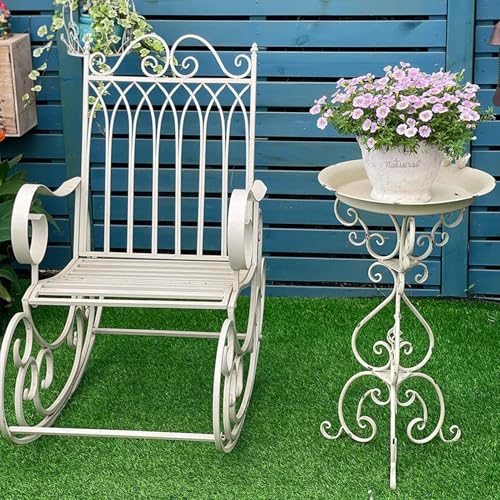 Bancs de jardin extérieurs simples de style rétro vert en fer forgé - 6