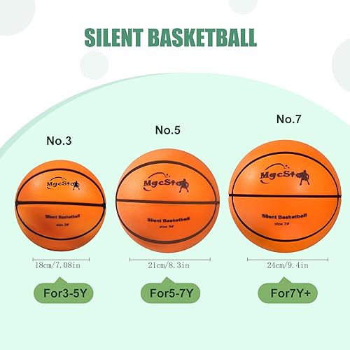 Miniatura 7 de 2025 New Silent Basketball Size 7 5 3,Soft Foam Quiet Round Ball, Noiseless Basketball Dribbling Indoor, Easy Grip Low-Noise Ball, Gift for Youth