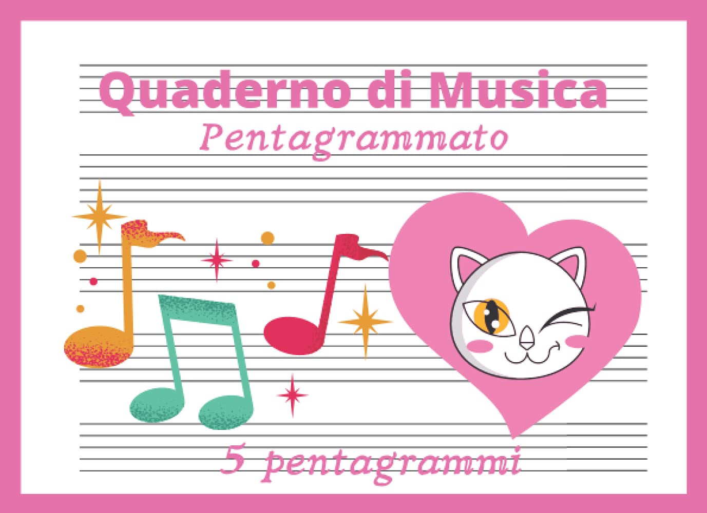 Quaderno Di Musica A5 Orizzontale - Pentagramma Grande, 4 Righi Per Pagina, Perfetto Per Bambini E Principianti - Foto 10