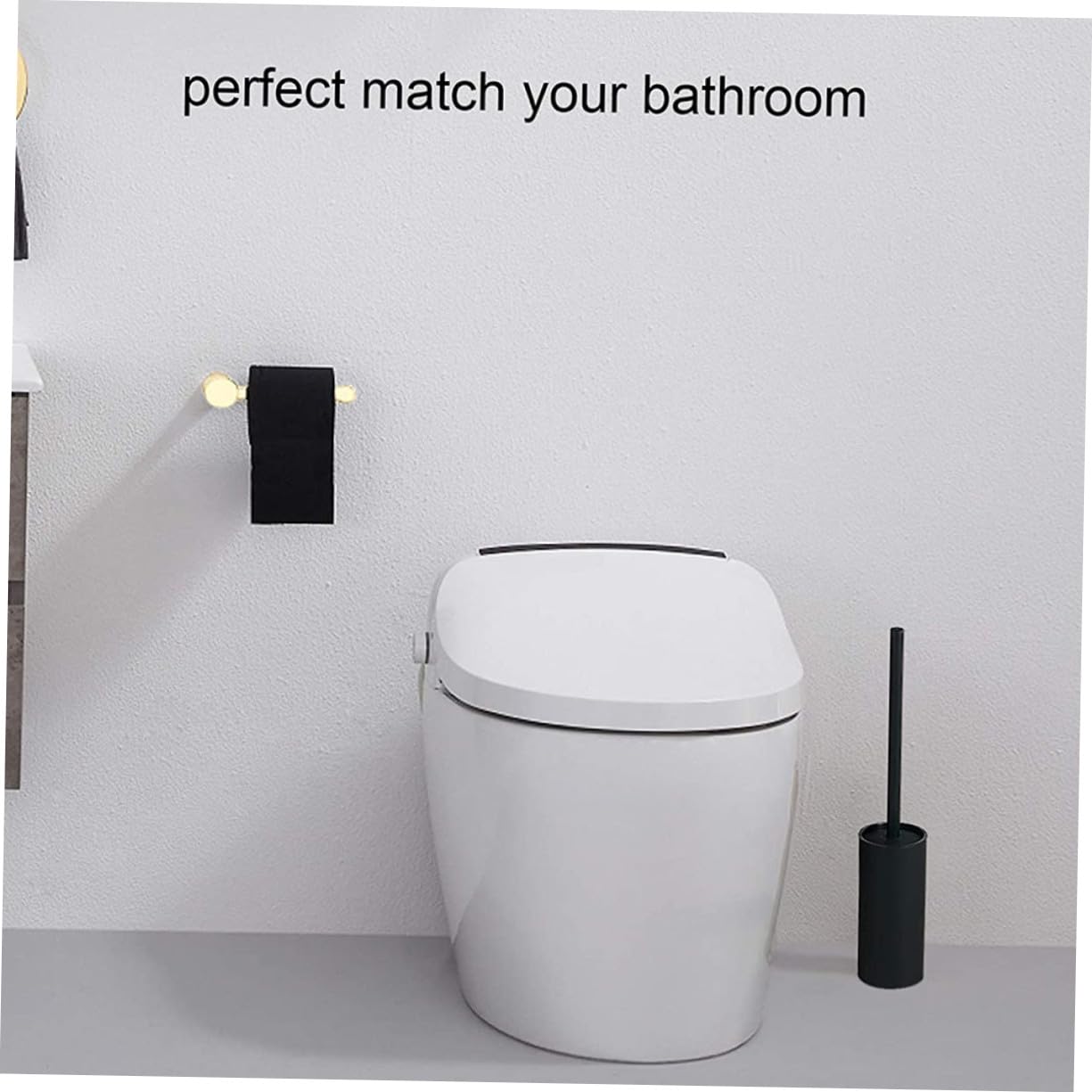 UKCOCO Cepillo de Limpieza para Inodoro y Soporte Escobilla de Baño Cierre Hermético para Limpiar el Inodoro Material de Calidad Color Negro
