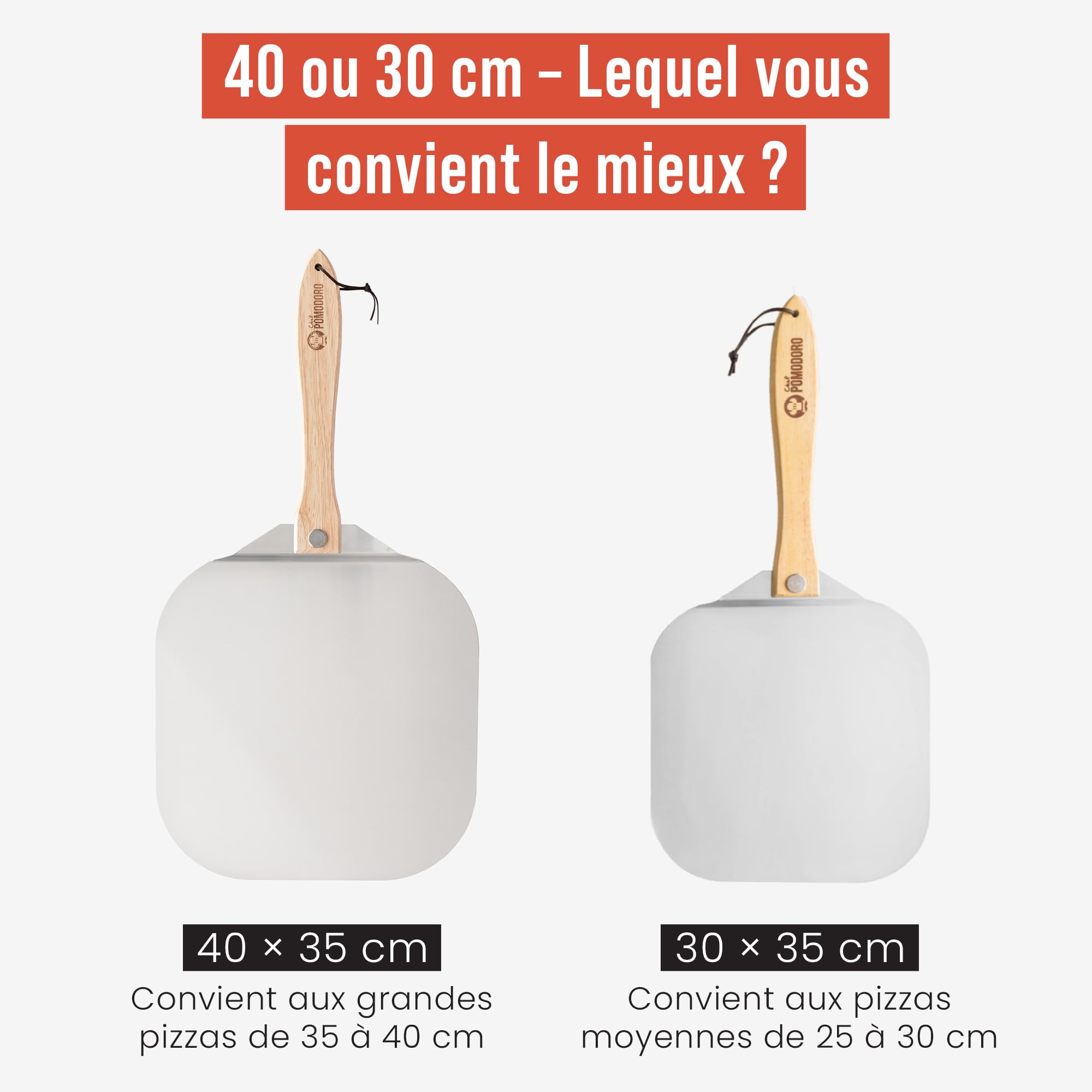 Chef Pomodoro Pelle a Pizza, Spatule Pizza 36,6 cm x 40,6 cm - Pelle Pizza en Aluminium de Haute Qualité - Pelle à Pizza Gourmande - Pizzas, Tarte Flambée