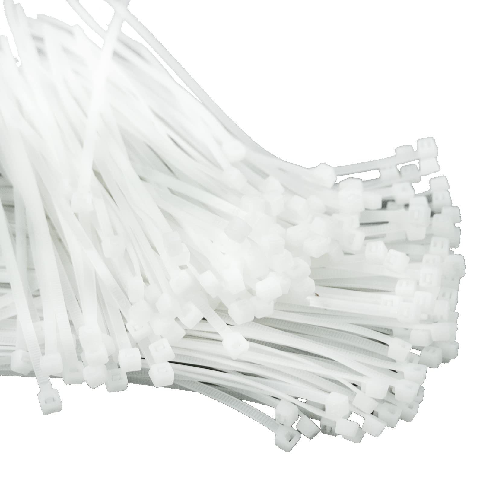 Cable Ties White - 200 Pack 3.6mm Zip Ties Heavy Duty, Cable Tie, Tie Wraps for Home, Office, Garden, Assorted in Sizes 150mm, 200mm