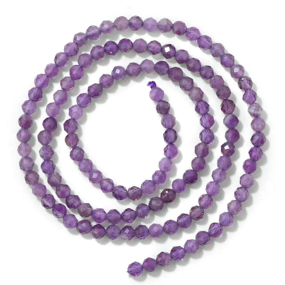 Cuentas de amatista natural, cuarzo morado, cristales, energía curativa, salud, belleza, claridad, alivio del estrés, calma - N.° 31