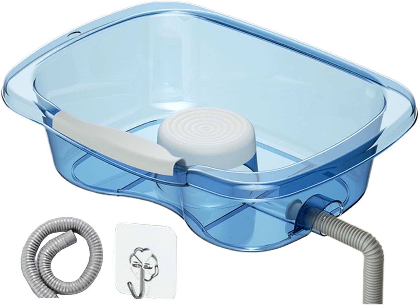 Hair Washing Basin, 46x34x14cm ABS Bedside Shampoo Bowl Portable Washing Sink Lightweight Bath Aid for Elderly, Disabled, Patients, Home