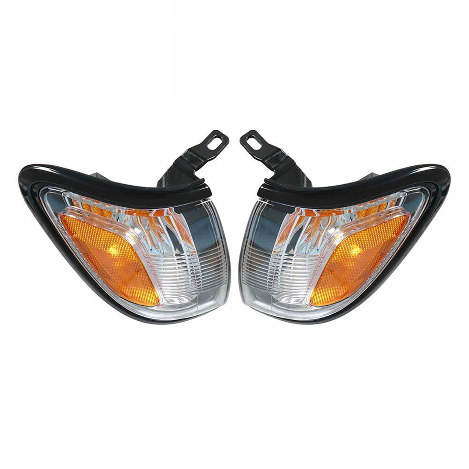 KYYET Driver and Passenger Side Park Signal Corner Marker Lights Assembly w/Black Trim Compatible with 2001-2004 Tacoma Pickup Truck 8162004090C0 8161004090C0
