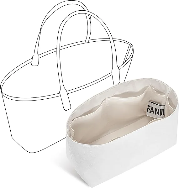 FANJI Project ST Louis GM Tote Bag Organizer Insert for Saint Louis GM Bags, Custom Fit Inside Premium Craie Lightweight Water Resistant Purse Insert with Cup Holder Accessories