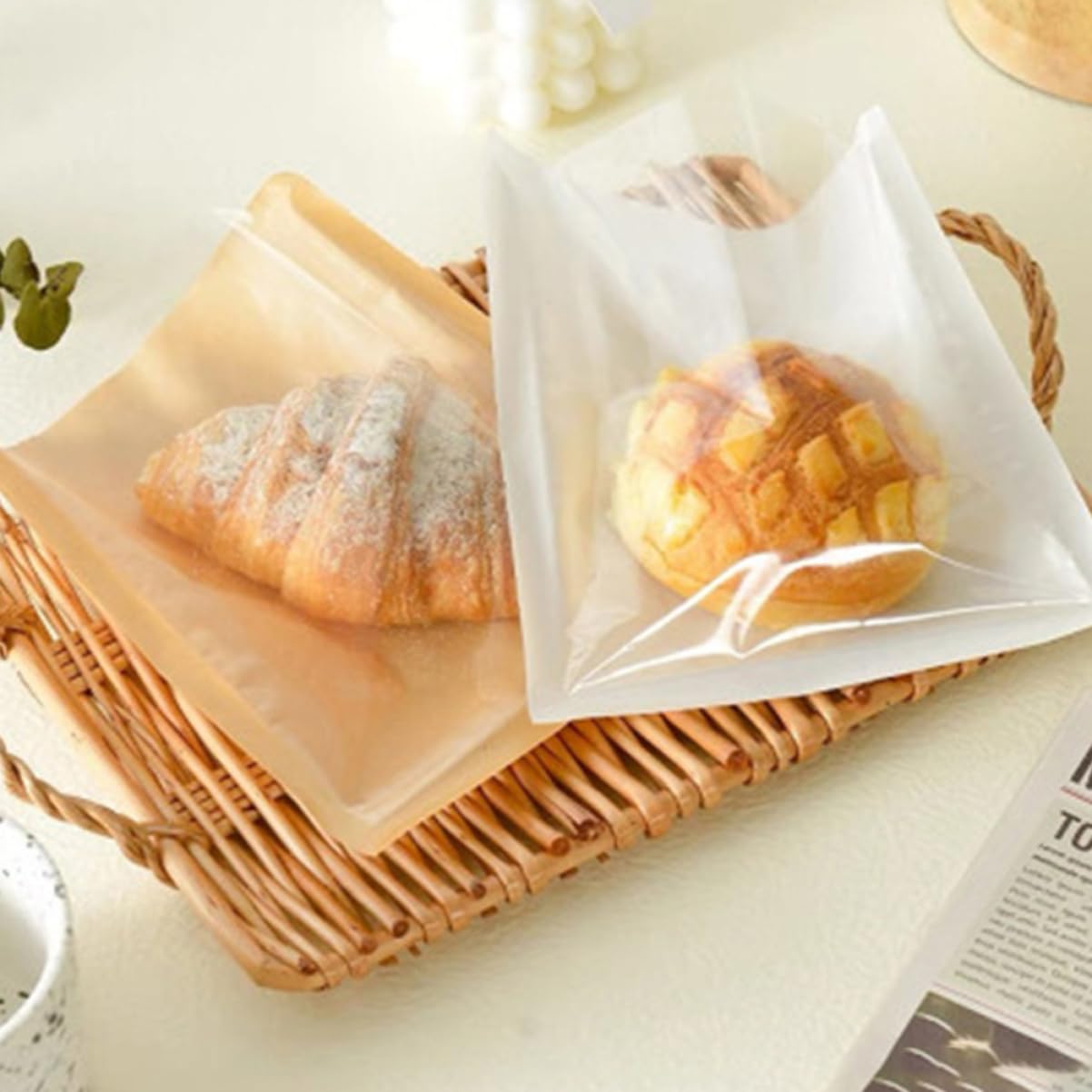 VALICLUD 100piezas Bolsas De Papel Prueba De Aceite Para Pan Tostadas Sándwiches Para Guardar Golosinas Galletas y Donas Cocina o Panadería