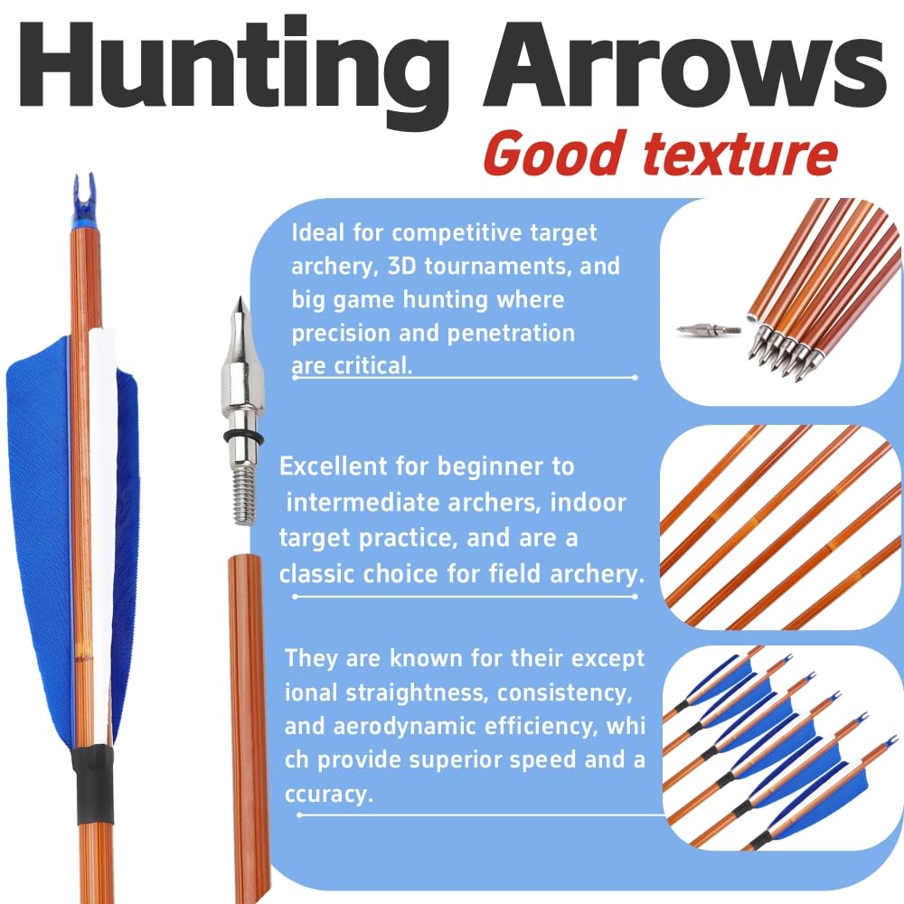 12 Flechas de Tiro con Arco Flecha híbrida Profesional de Carbono con Pluma Natural de 4 Pulgadas SP500 Ideal para competiciones y Entrenamientos competitivos en Interiores y Exteriores — view 4