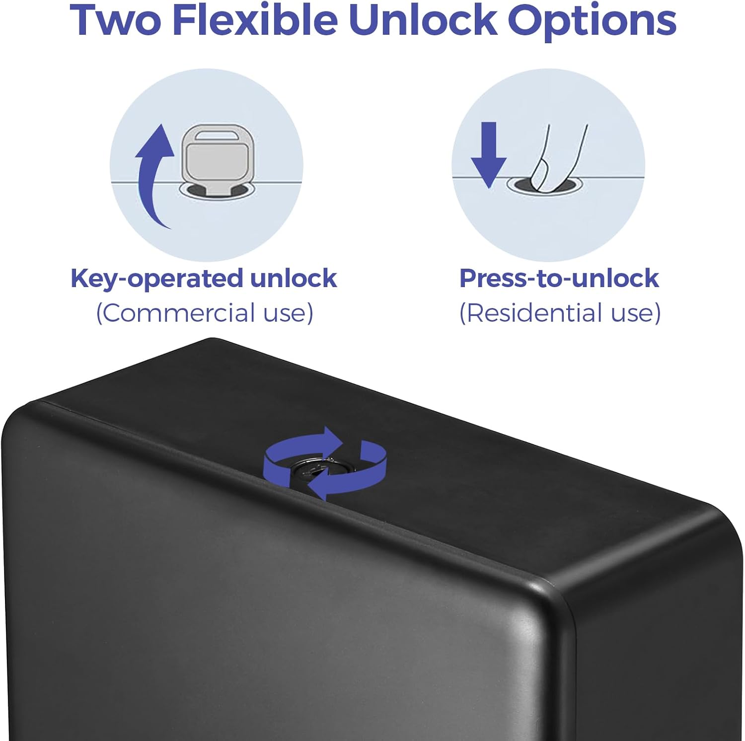 2-Pack Multifold Paper Towel Dispenser Wall Mount (Black) – Large Capacity C-Fold, Trifold, and Folded Commercial Hand Towel Holder for Bathroom & Restroom – Adhesive or Screw Mounted - Image 4