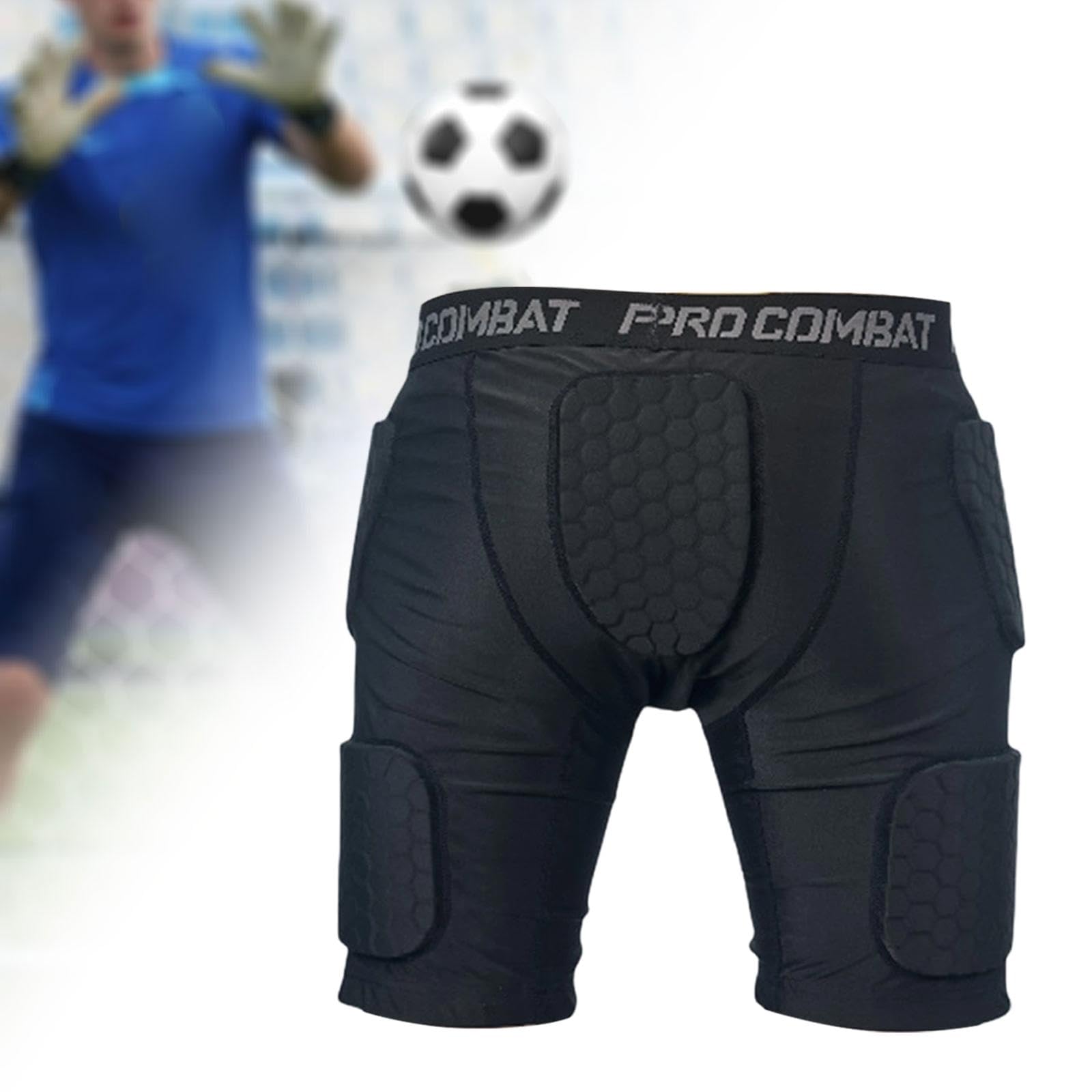 Perfeclan Pantalones Cortos Protectores de Fútbol con Acolchado EVA para Muslos y Protección contra Impactos