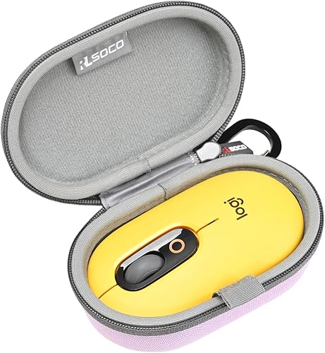 RLSOCO Estuche de transporte para Logitech POPPebble Mouse 2Pebble Mouse inalámbrico con llavero (morado)