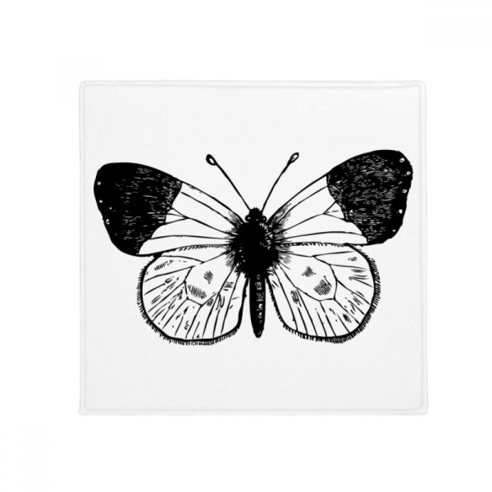 Tapis de sol papillon blanc 50x50 cm lavable pour entrée et douche