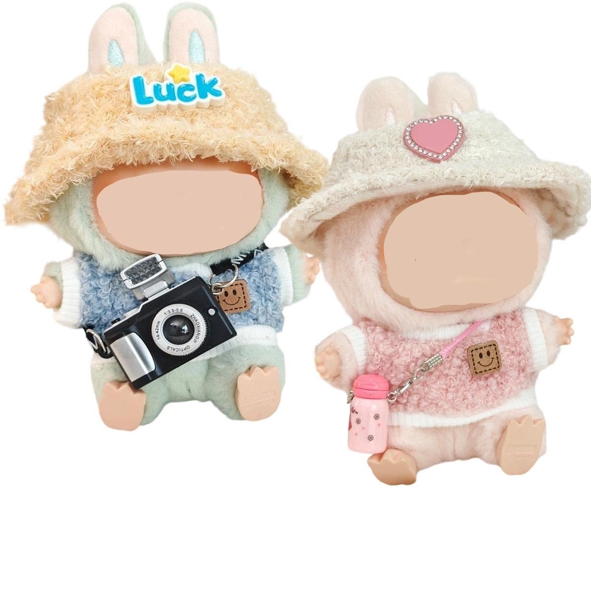 Puppenkleidung Set Für 17cm Plüschpuppen - Umhang Outfit Mit Kamera Accessoire