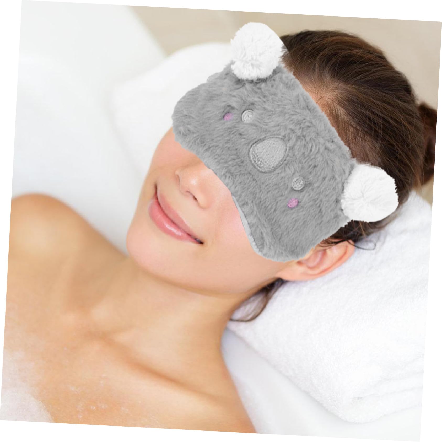 Masque de Sommeil Koala en Peluche Courte, Mignon et Cartoon | Portable et Confortable, Usage Bureau ou Voyage, Forme Compacte pour Adulte Petit