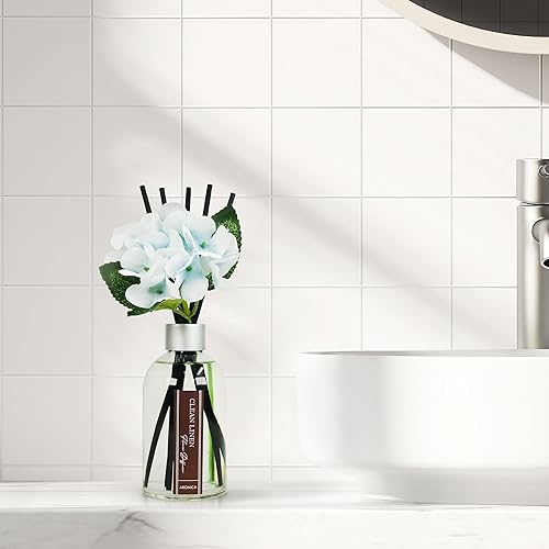 Miniatura 9 de Aronica Difusor de caña de flores, aroma de mar de dokdo, 6.76 onzas, fragancia de inodoro de flores japonesas, estética de decoración de escritorio