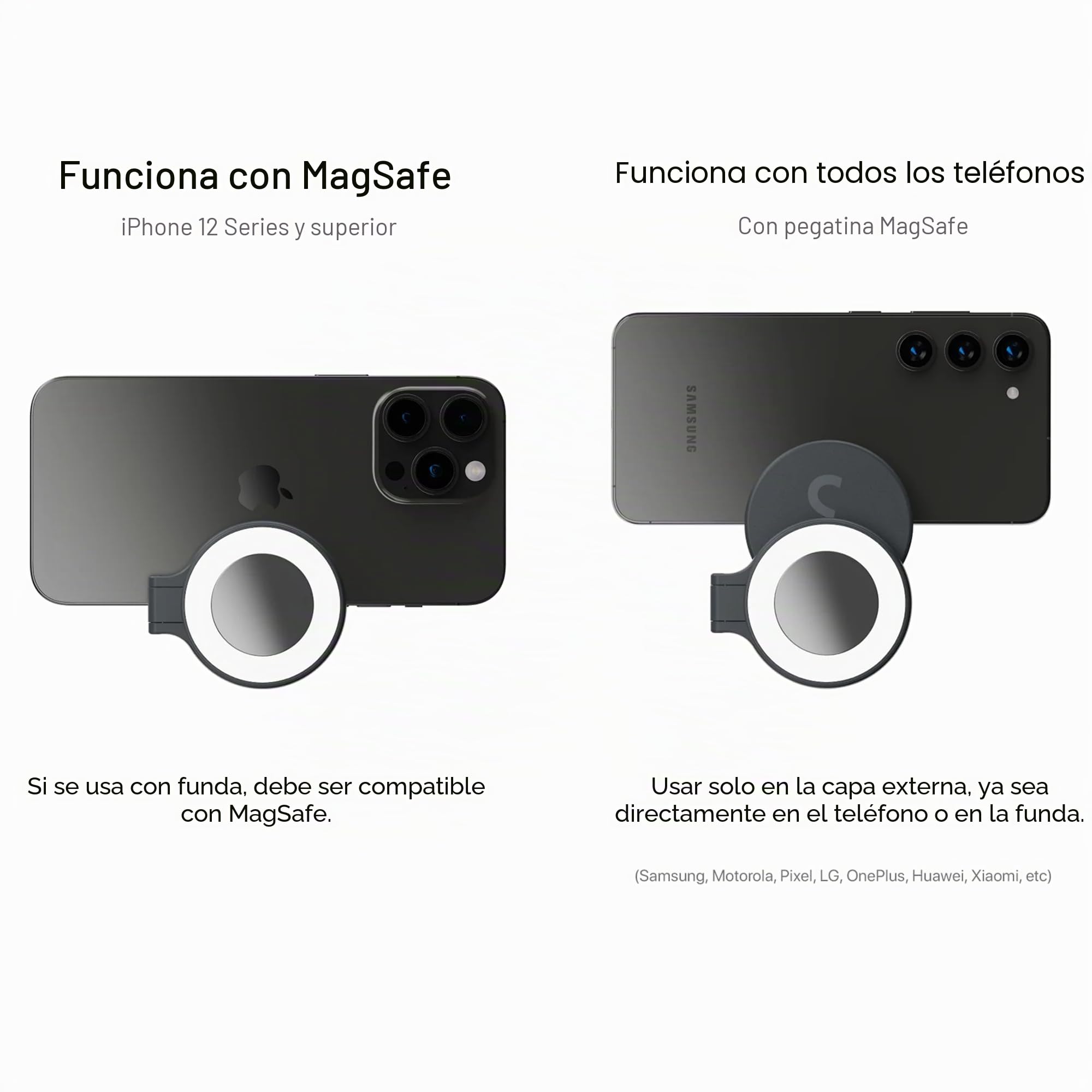 ShiftCam SnapGrip Agarre con batería para móvil y disparador inalámbrico, soporte magnético, se ajusta a cualquier teléfono, batería externa integrada con carga inalámbrica Qi, medianoche, SnapGrip