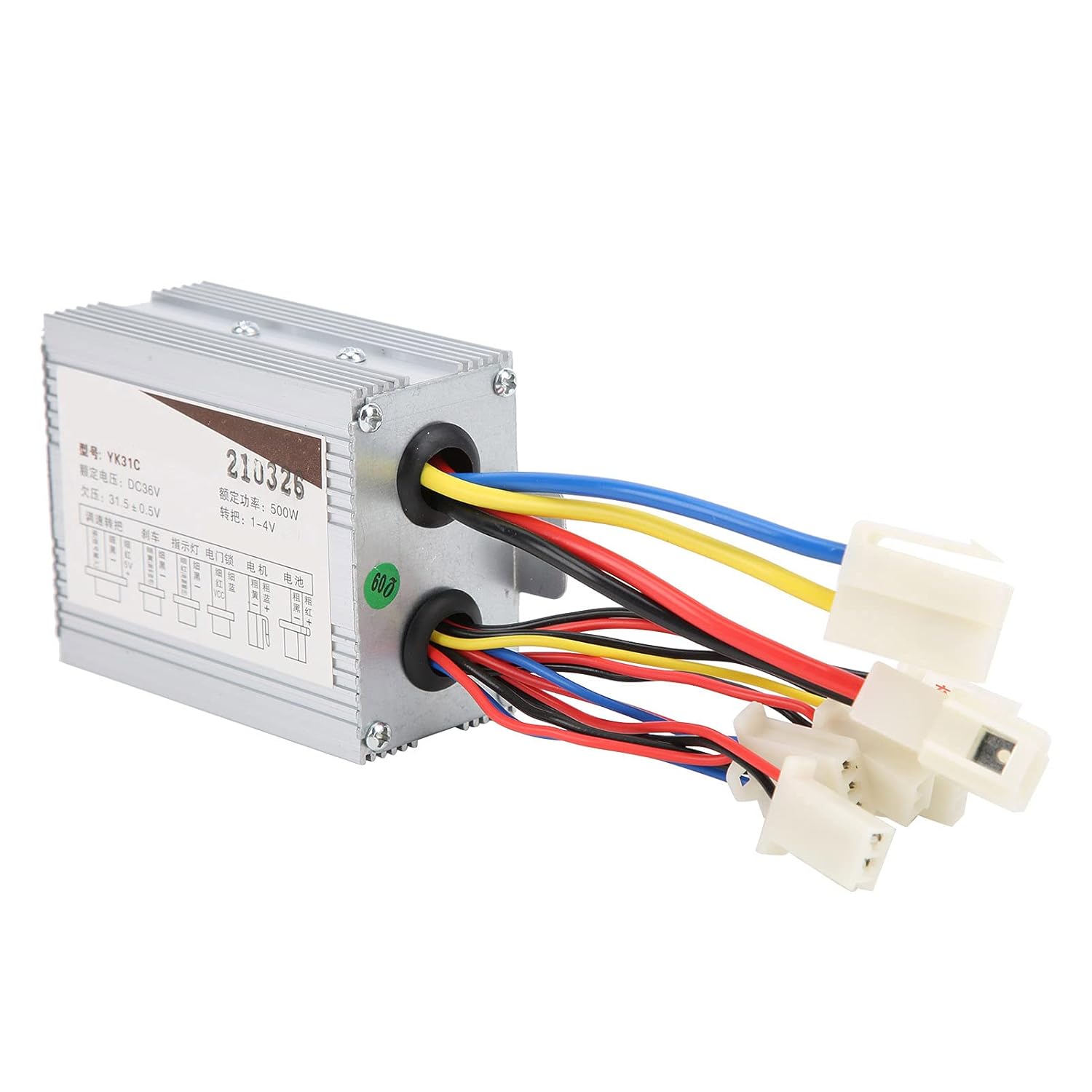 RiToEasysports 36V 500W Motor Brushed Speed Controller with Throttle Grip for Electric Electric Tricycle Electric Modification Accessories