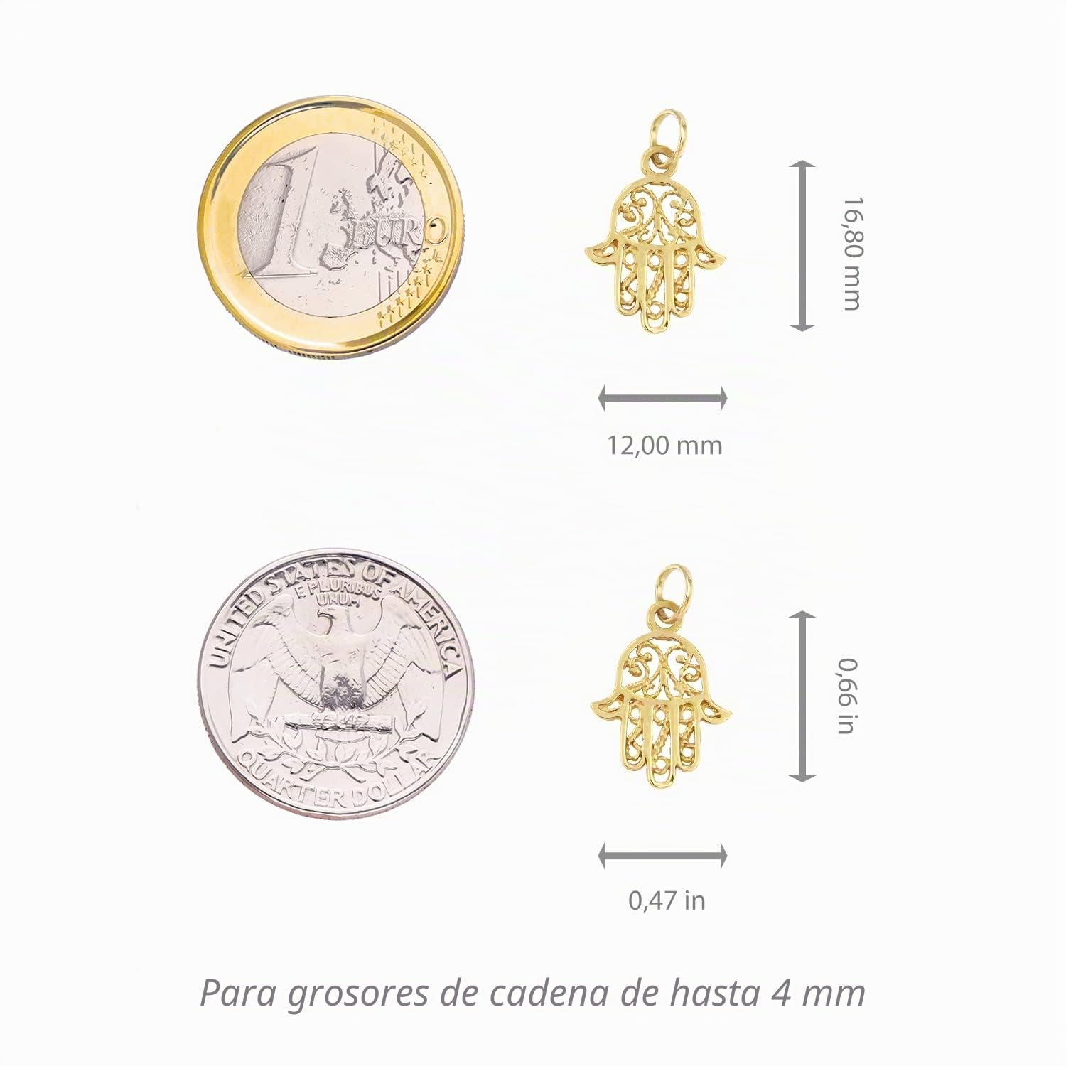 Lucchetta – Mano de Fátima/Hamsa Colgante o Pendientes Opción Zafiro Azul Natural, Joyas de Oro para Mujeres Niñas