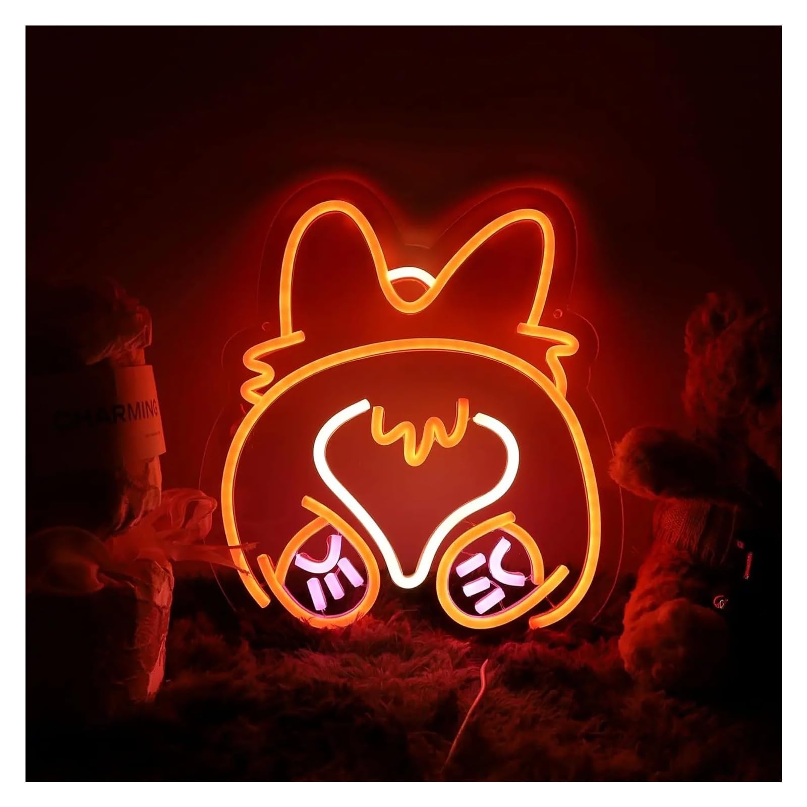 RONGCH Hanging Art Signs Cute Corgi Neon Sign for Bedroom Livingroom Club Bar Man Cave Party Wall Decoration 38.5x35cm