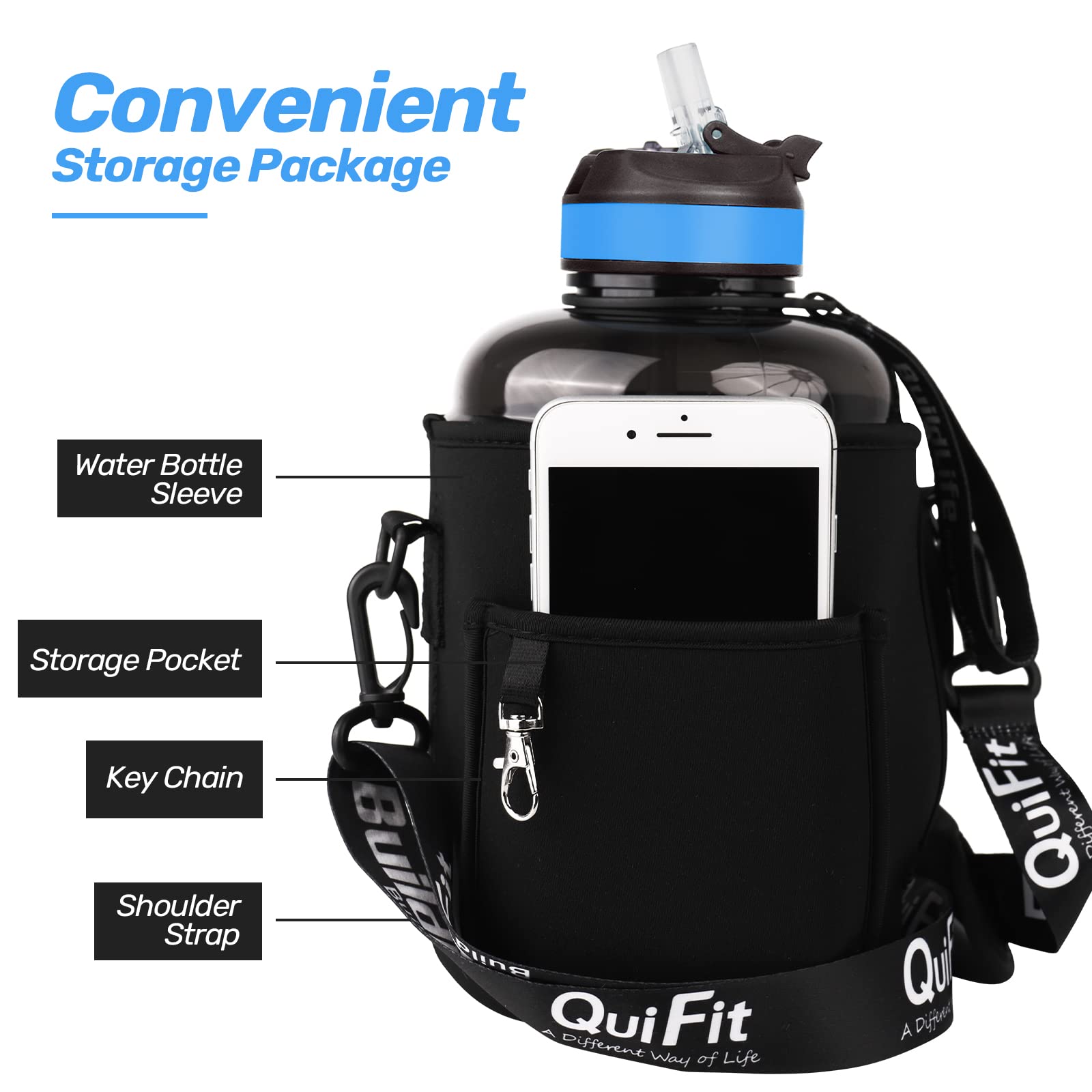 QuiFit 3.78/2.2 Litre Motivational Water Bottle - Image 2