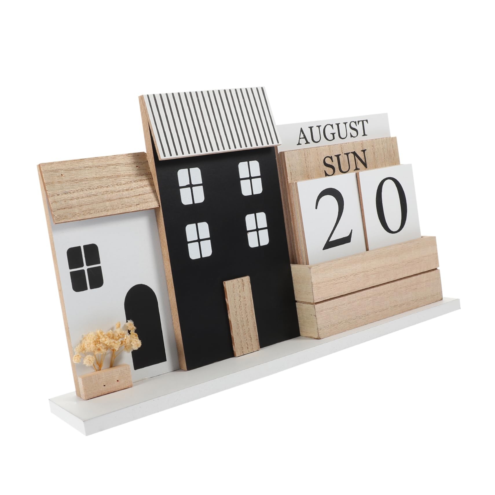 Housoutil Calendario da Tavolo con Visualizzazione Mese e Data Realizzato in Materiale Resistente per Ufficio Casa o Scuola Design Elegante e Compatto per Uso Quotidiano
