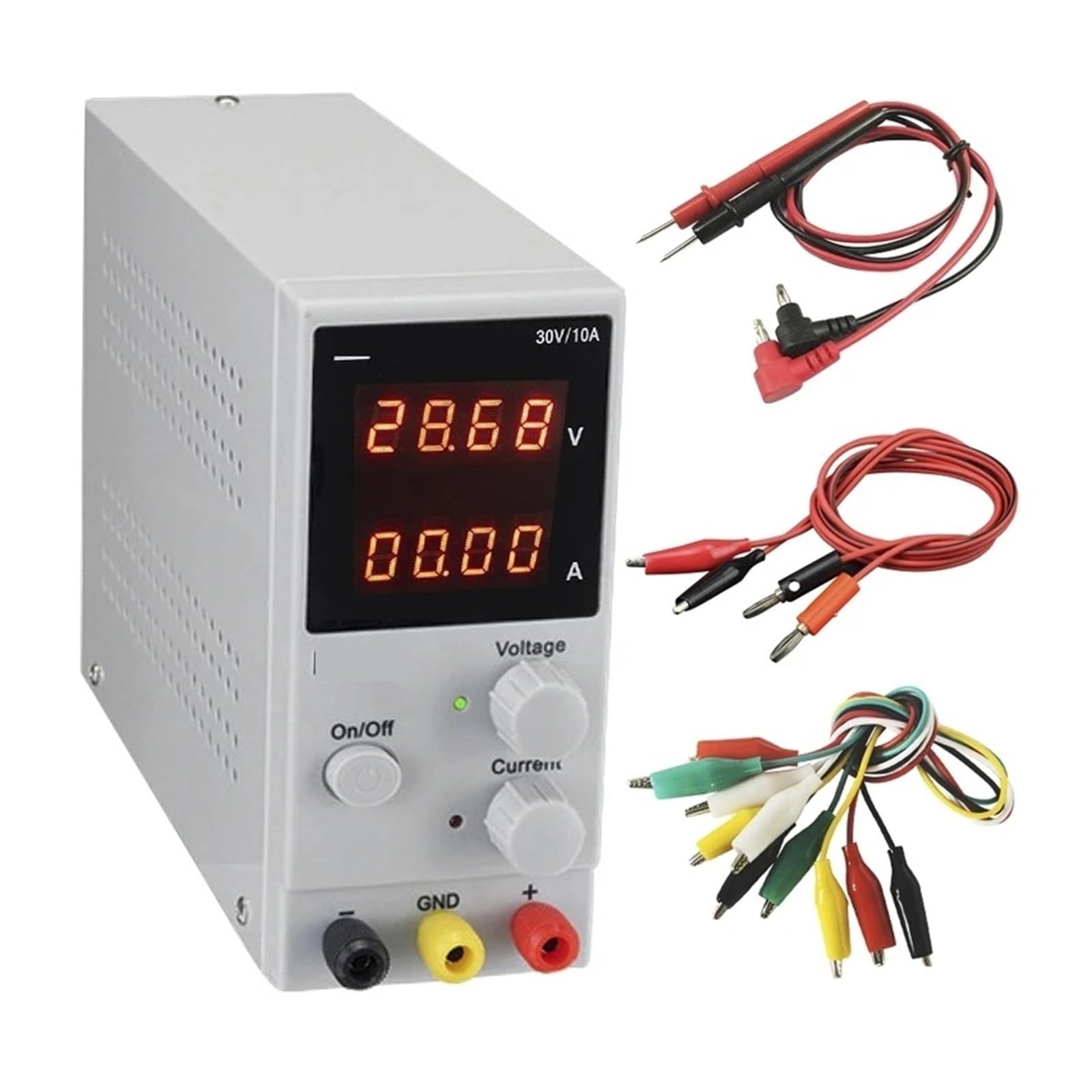 Alimentatore Regolabile, Alimentatore CC, display a 4 cifre Commutazione regolabile ad alta precisione 30V 10A, regolatore Alimentatore da laboratorio /