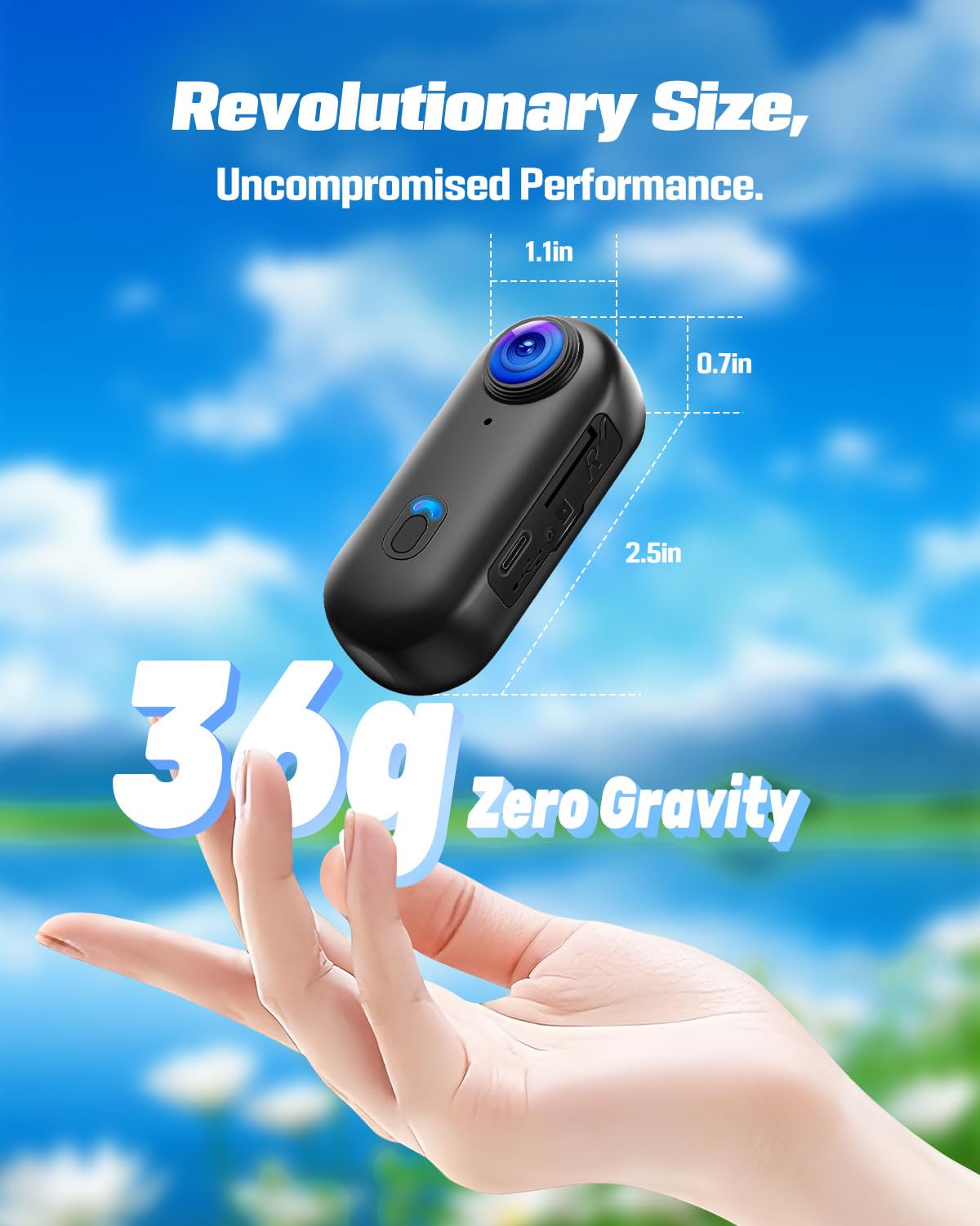 4K Action Camera with 64GB Card, Mini Body Camera with Audio Recording, Wi-Fi Magnetic Hands-Free POV Cam for Motorcycle Helmet Vlogging with Waterproof Case & 360° Rotatable Clip - 3