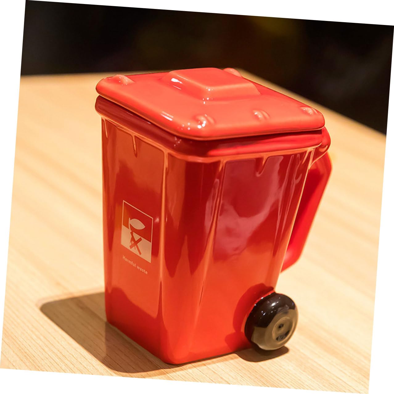 VANZACK Keramik Kaffeebecher 400ml Rot mit Gesundem Ergonomischem Design und Dekorativem Stil Verschleißfester Kaffeetasse für Zuhause und Büro