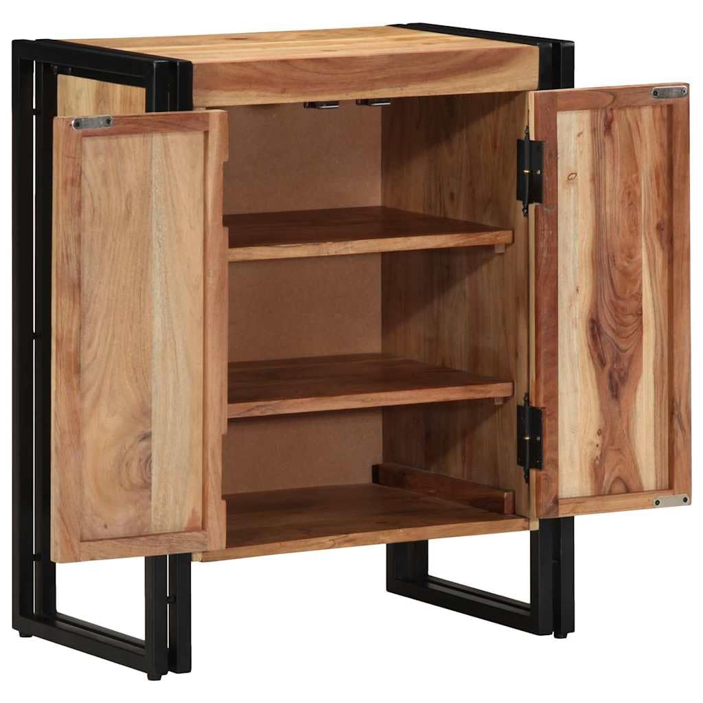 Mobile per Scarpe in Legno Massello di Acacia 56x35x70 cm Marrone