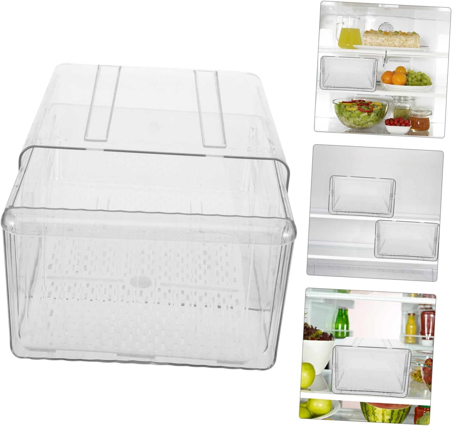 Ciieeo Plastic Storage Box Drawer Stackable for Refrigerator Fruit Vegetable Storage Solution