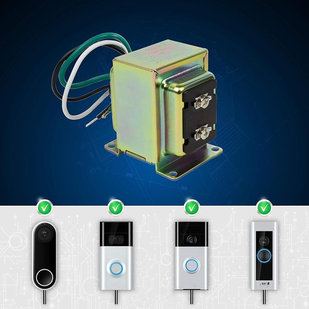 Transformador para Timbre de Puerta Hardware 30TR, 16 V, 30 VA, Compatible con Ring Video Doorbell Pro