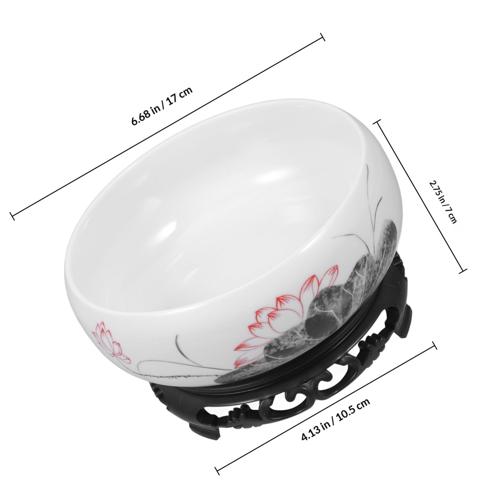 TOYANDONA Pot de Bonsaï en Céramique Bleue et Blanche avec Base, Lot 1