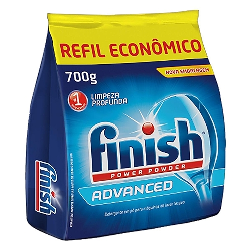 Finish Advanced Detergente para Lava Louças em Pó, Limpeza Profunda, Refil 700g