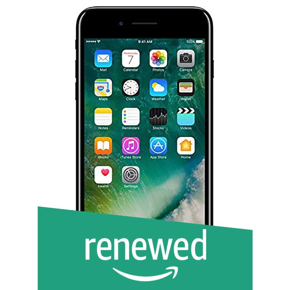 Renewed) Apple iPhone 7 Plus MN4V2HN/A (Jet Black, 128GB