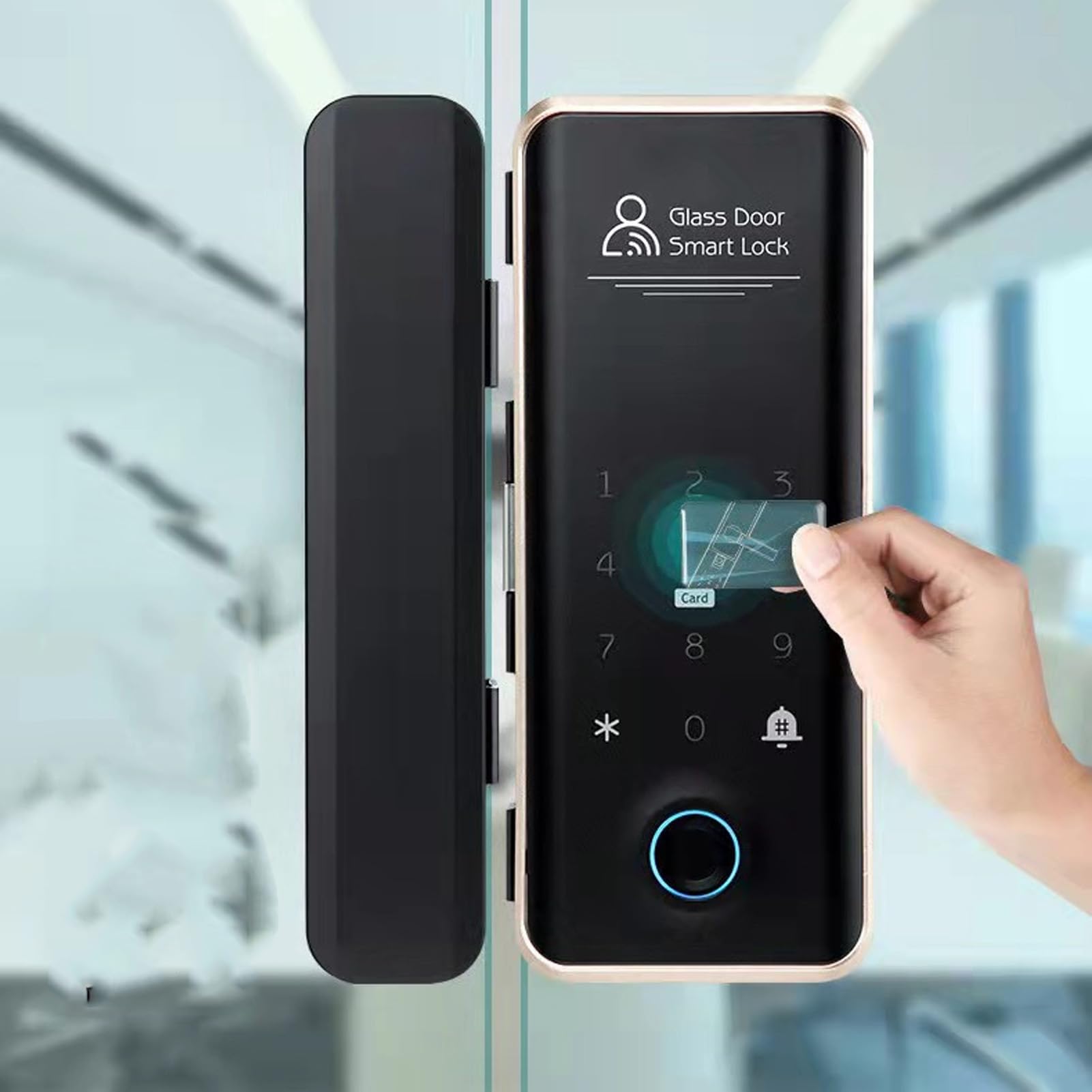 Control Remoto sin Marco Puerta Batiente Corrediza Digital Cerradura Inteligente para Puerta de Vidrio Cerradura Inteligente para Puerta Corredera Cerradura Inteligente para