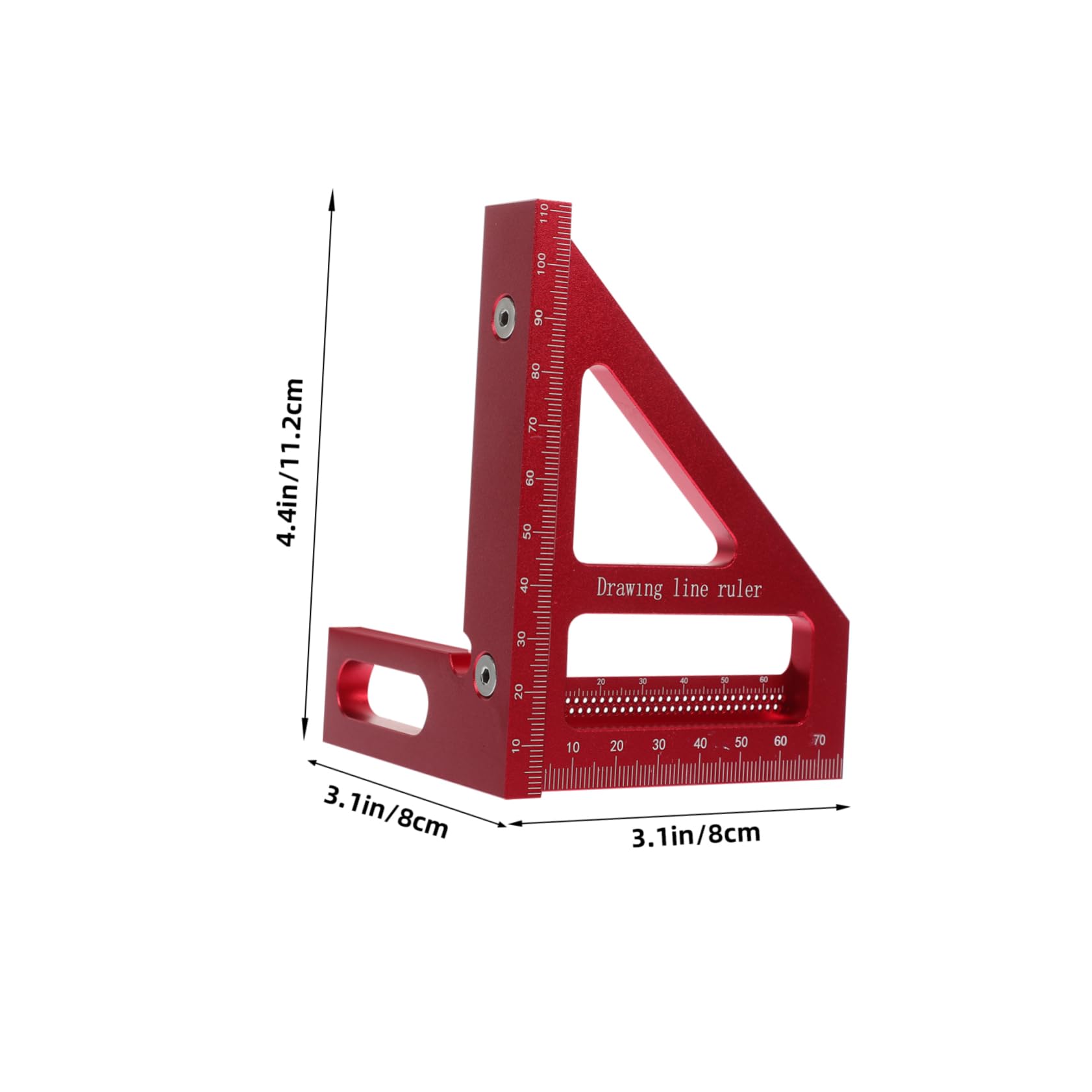 IWOWHERO Woodworking Triangle Ruler Degree Protractor Aluminum Alloy Square Tool Precision Measuring Ruler