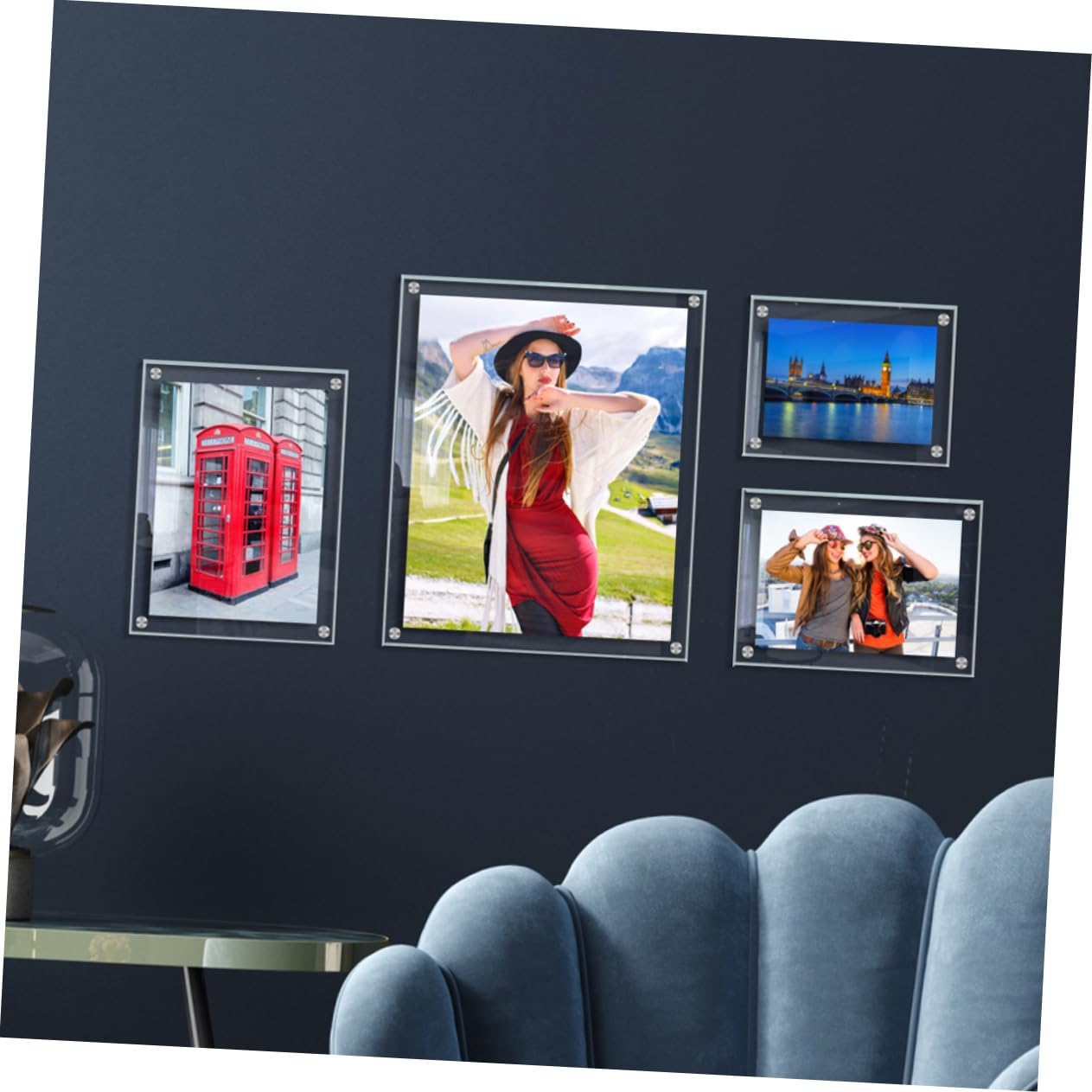 ABOOFAN 4 Juegos De Marcos De Fotos Acrílicos Flotantes Para Pared Para Decoración Del Hogar Y La Oficina.
