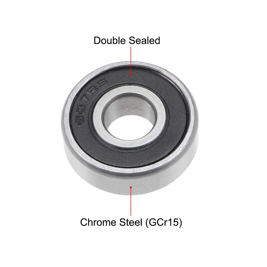 ABSOPRO Cuscinetti Sfere 607-2RS 7x19x6mm - Doppia Guarnizione, Per Skateboard, Monopattini