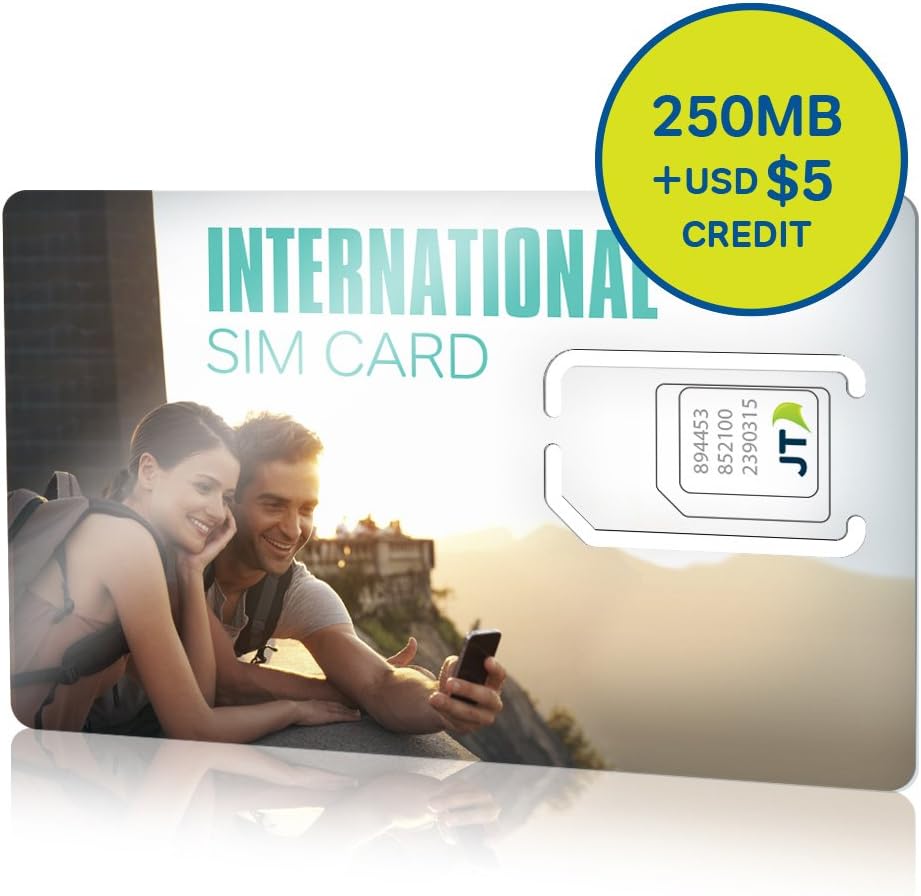 ekit International SIM Card for travelers with 250MB and $5 credit (Light)