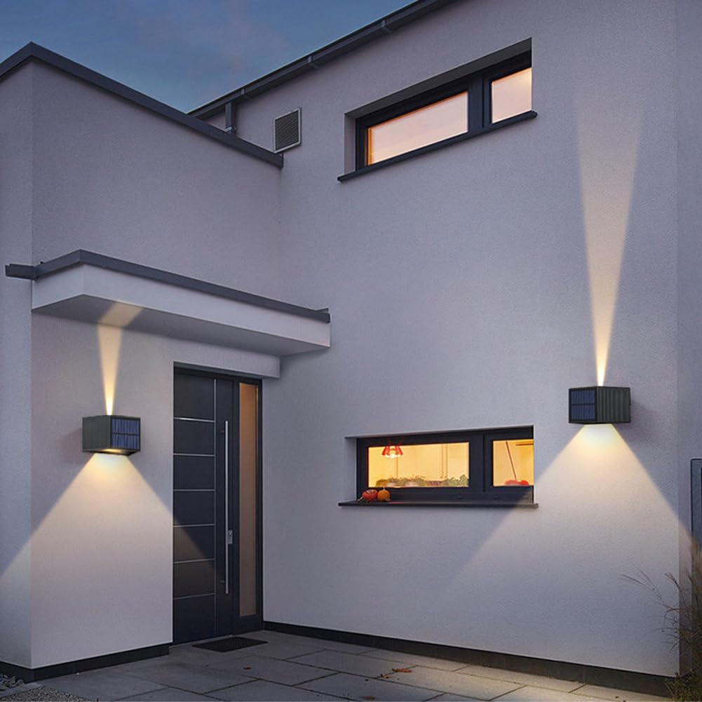 Applique da Esterno a LED Impermeabile, Illuminazione Ambientale Solare, luci per Portico, Lampada da Giardino 13x8,5x7 cm