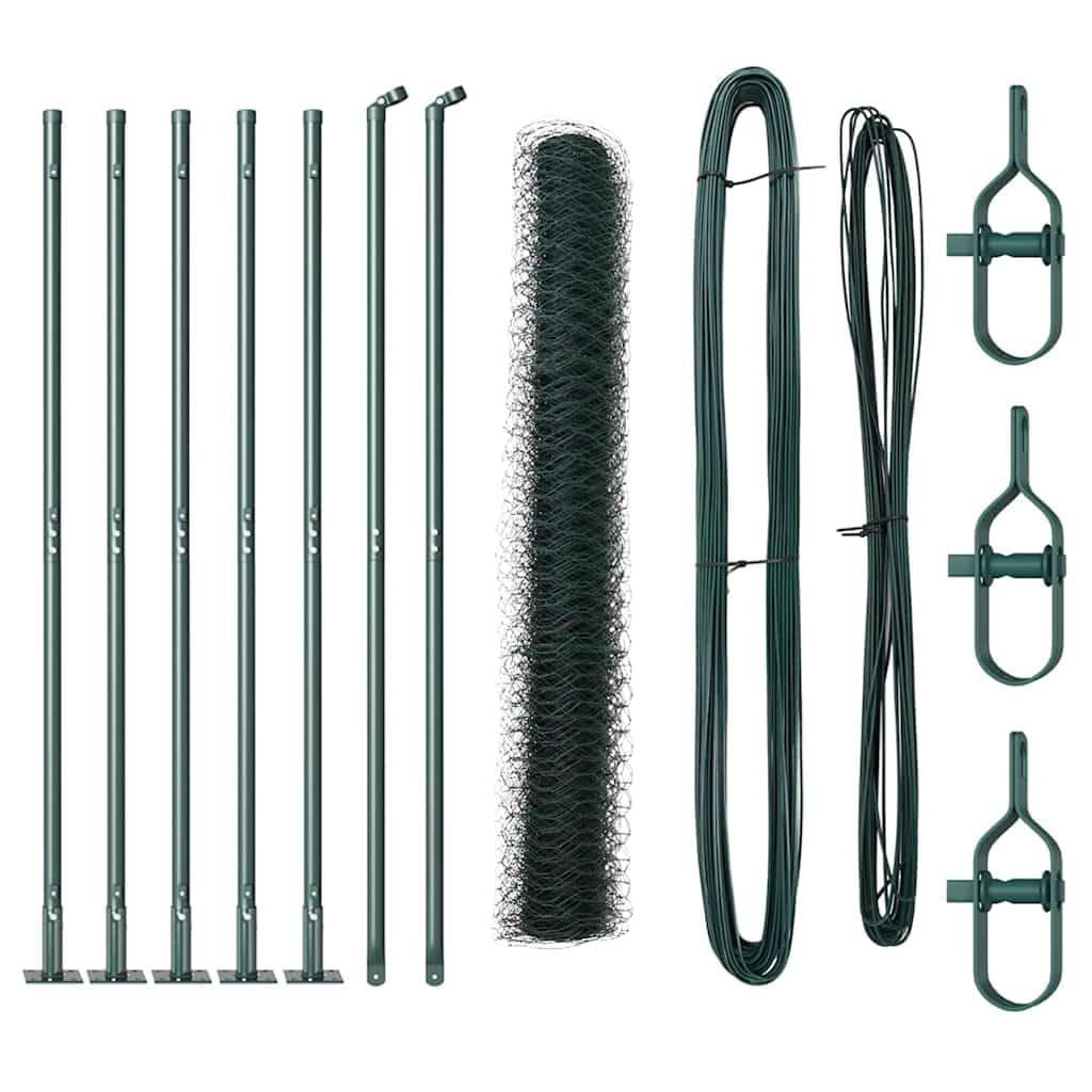 Outdoor Garden Fence Post Green 10 x 1.2 m 36 mm Mesh Steel PVC Weather Resistant Corrosion Proof Secure Barrier for Terrace Yard Pet Enclosure