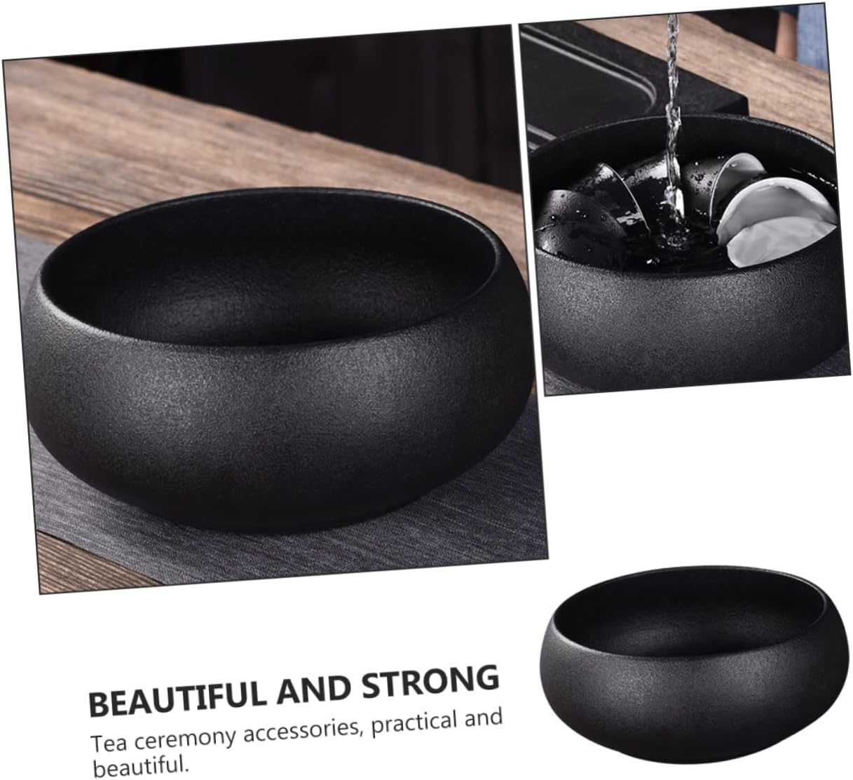 Black Pottery Tea Wash Bowl Teaware for Chinese Tea Ceremony with Classic