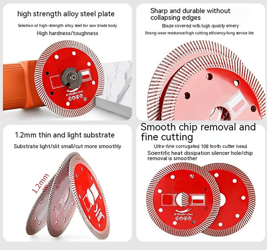 Miniatura 3 de Discos de corte de azulejos corrugados ultrafinos maestros, hojas de sierra de diamante mejoradas para amoladora angular, disco indestructible para