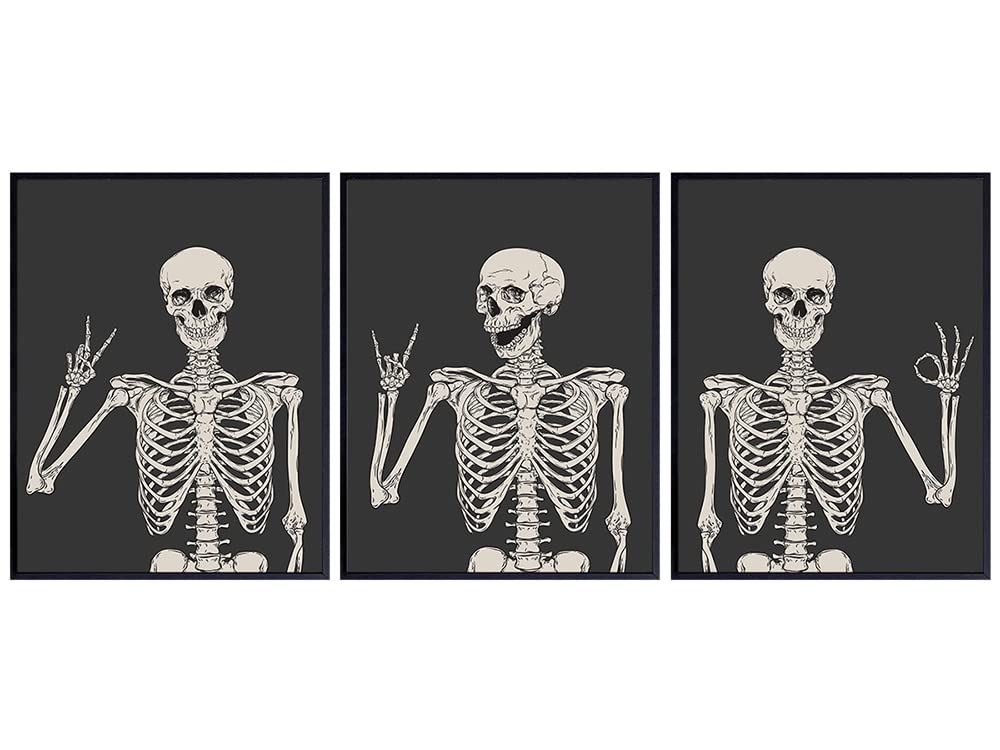 Skeleton Wall Art & Decor 11x14 Halloween Wall Art Goth