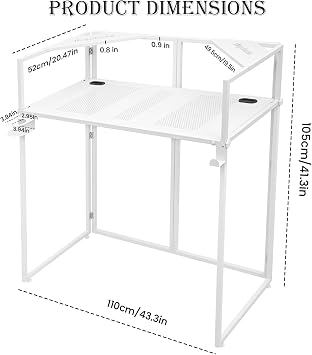Portable DJ Booth Facade,DJ Table,Heavy-Duty DJ Table Stand Portable Booth,Iron Plate Surface DJ Facade Booth,with Carry Bag & Hook & Cup Holder (41.3L x 20.4W x 43.3H)