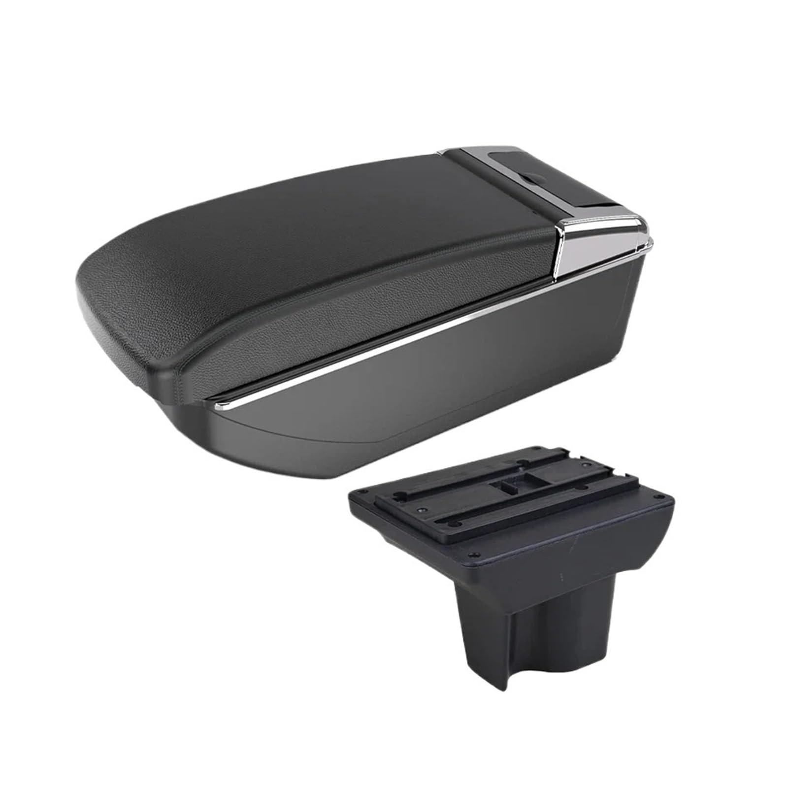 UMDJJU For Toyota For Rush Car Armrests Special Interior Modification Double-layer USB Storage Box Accessories Car Centre Console Armrest Box(B2 Black line NO USB)