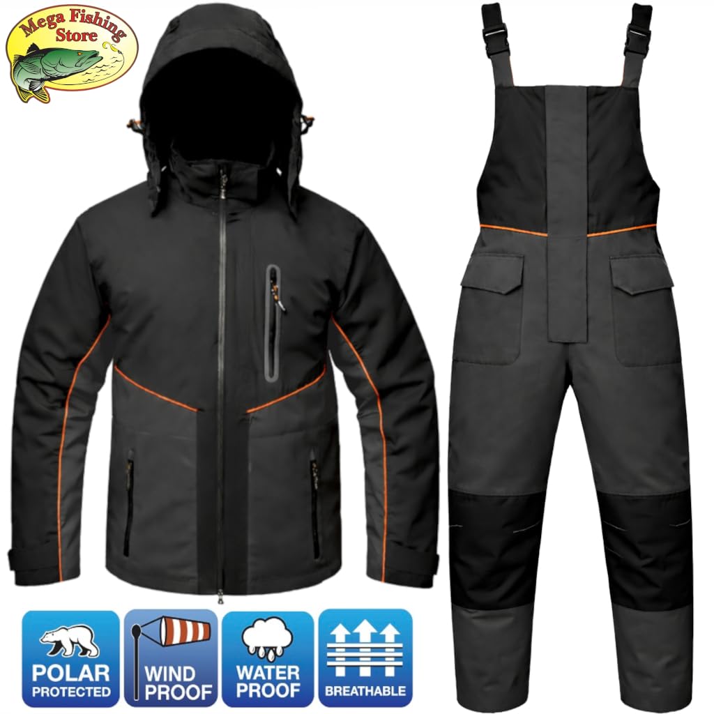 FLADEN Polar Thermoanzug 2-teilig Jacke + Hose – Angelanzug, wasserdicht, atmungsaktiv, Outdoor Winteranzug