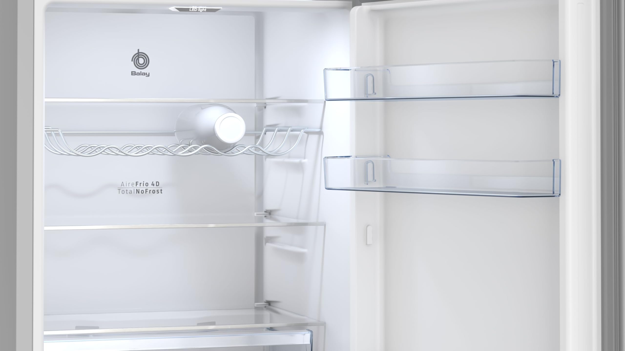 Balay, Frigorífico combinado, Serie Cristal, NoFrost, blanco, 3KFD655BI | Frutas y verduras frescas en el cajón ExtraFresh; carnes y pescados, en el ExtraCold.