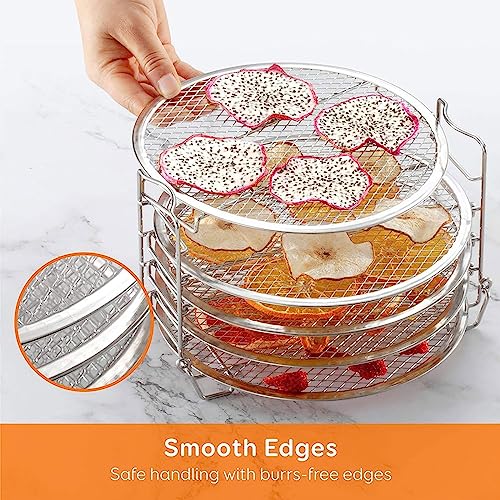 SPORTARC Dörrregal für Lebensmittel, 5-lagiges Luftfritteuse-Gestell, stapelbares Dörrregal aus Edelstahl für Obst, Gemüse, Kräuter und Fleisch – Bild 5